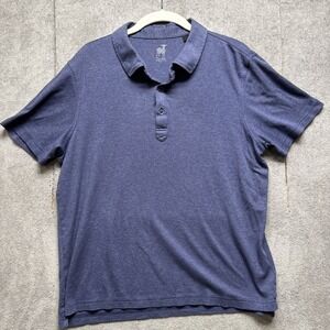 Raffi Polo Shirt Mens Medium Blue Cotton Office Casual Short Sleeve Basic